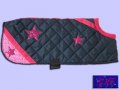 Navy/hot pink quilted dog rug