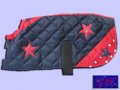Navy/red quilted dog rug